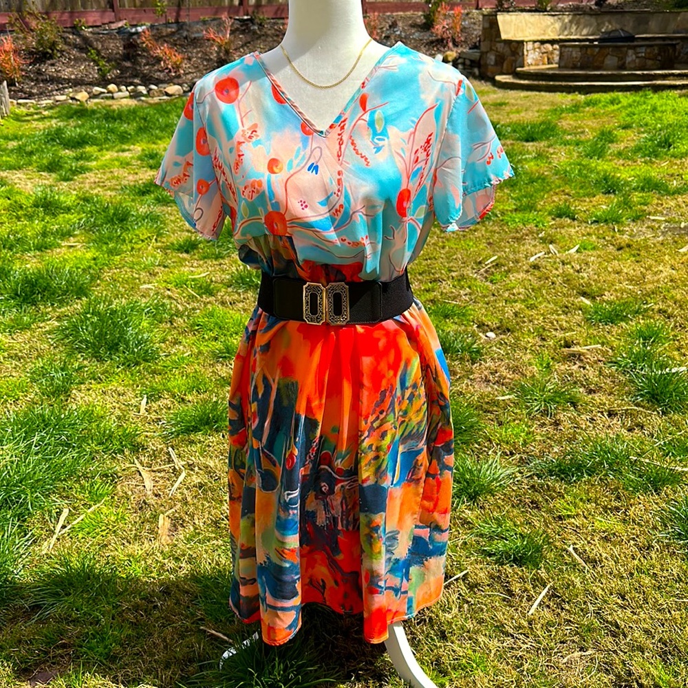 Multicolor empire dress